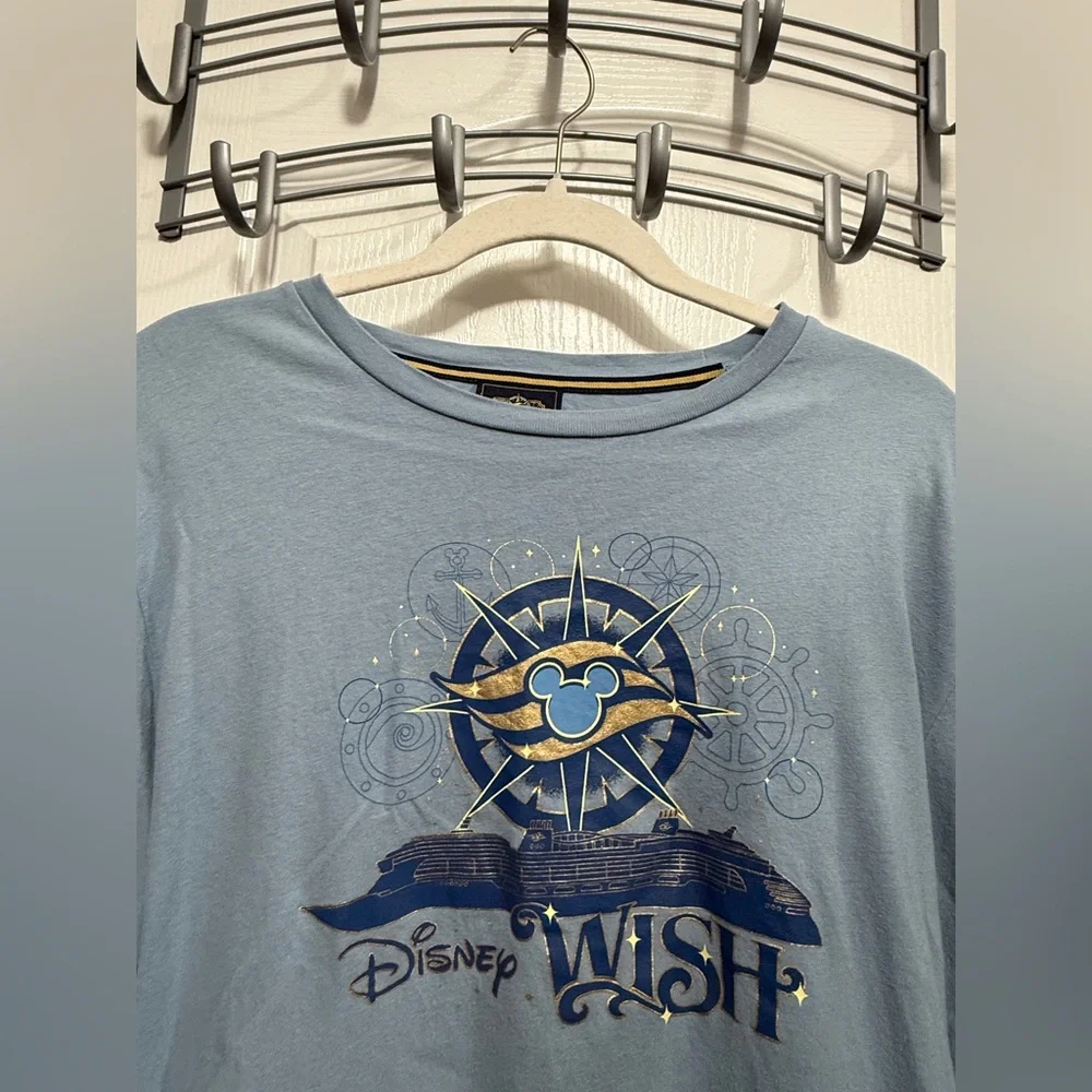 Disney Cruise Line Wish‎ Inaugural Sailing Long Sleeve Tee Blue Adult Medium - Picture 3 of 12
